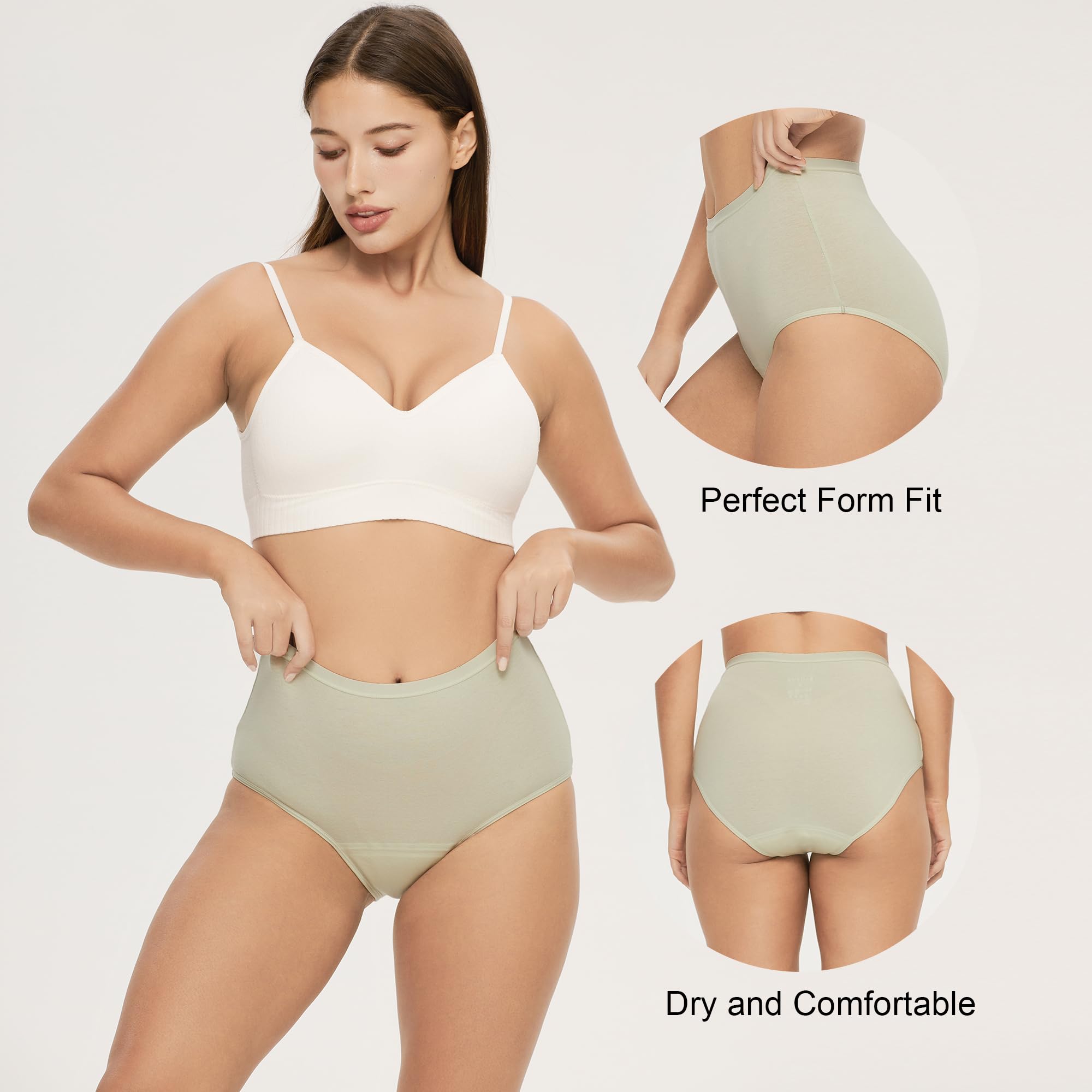 BATTEWA Incontinence Underwear for Women Washable, Leak Proof Underwear High Waist Cotton,Bladder Leakage 50ML(5Black, 3X-Large,