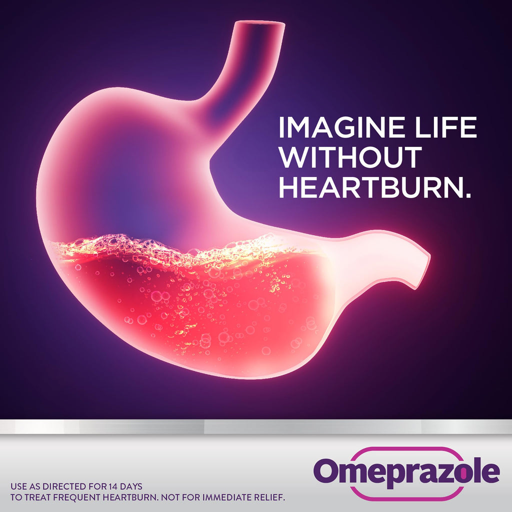 GoodSense Omeprazole Delayed Release Coated Tablets 20 mg, Cool Mint, Treats Frequent Heartburn, Acid Reducer, Heartburn Medicin