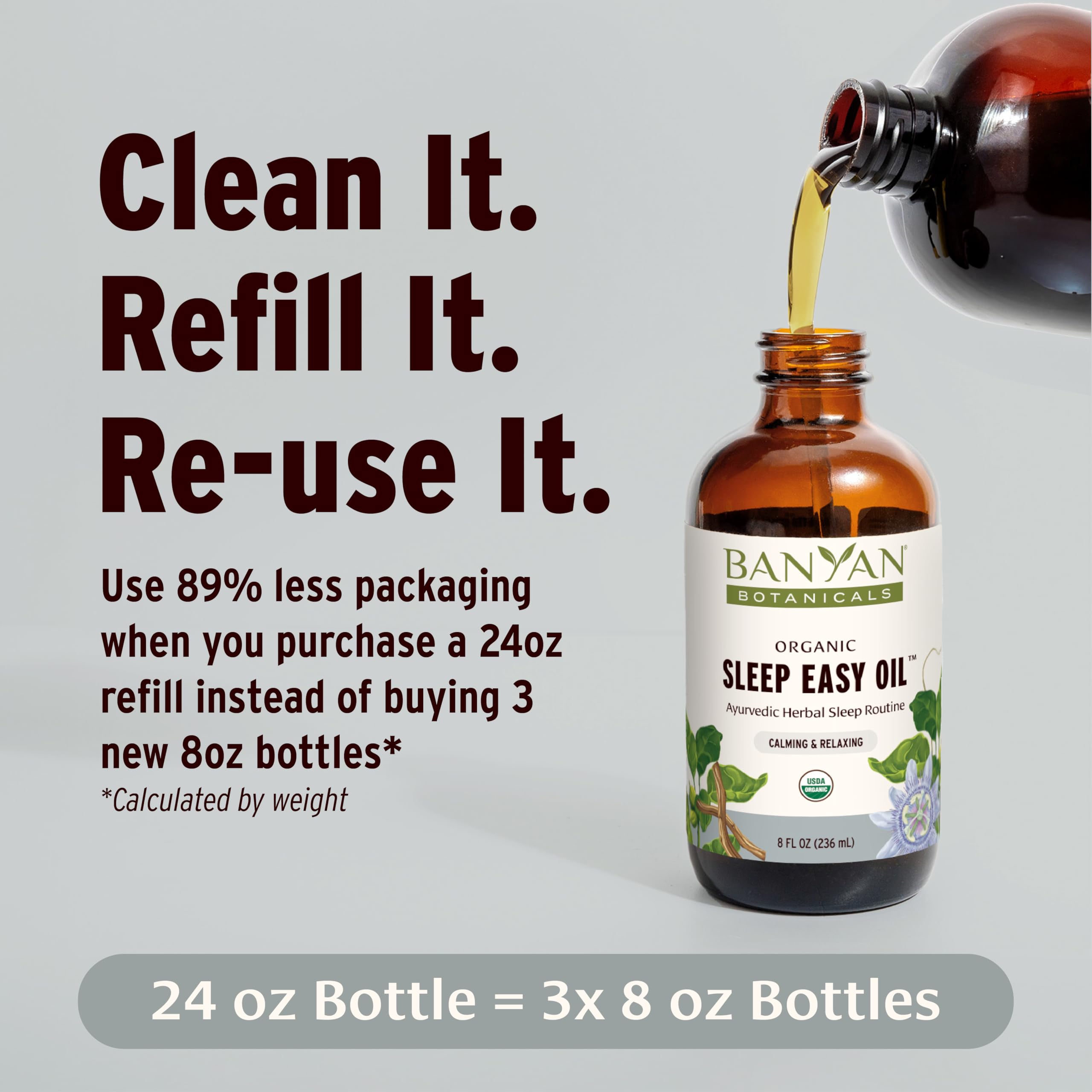 Banyan Botanicals Sleep Easy Oil - Organic Ayurvedic Herbal Massage Oil - Calming & Relaxing Massage Oil with Ashwagandha, Passi