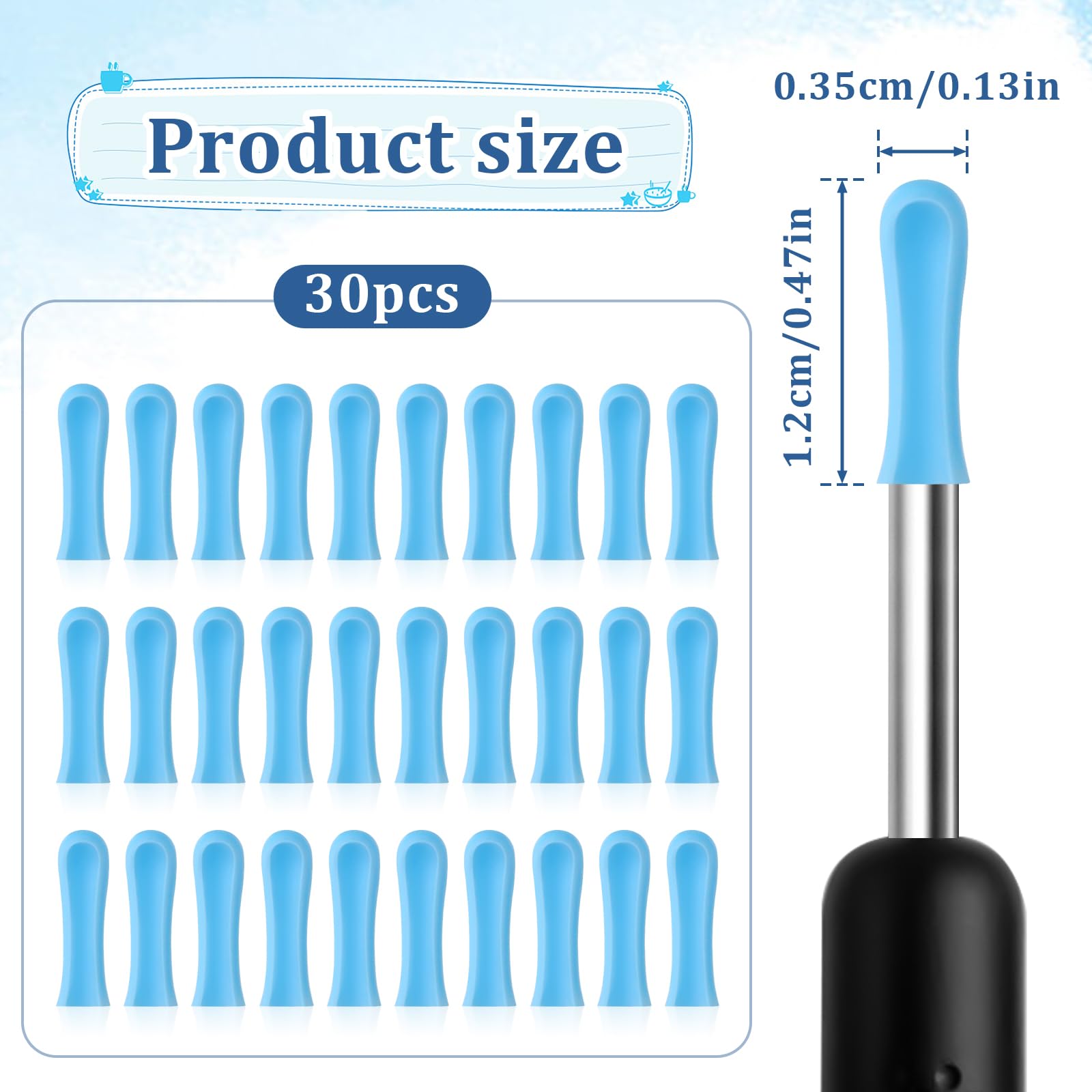 Ear Wax Removal Replacement Tips for Ear Camera 30Pcs Ear Spoon Tips for Wet/Dry Ear Ear Cleaner Tips Wax Cleaning Ear Spoons Ti