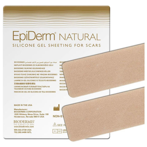 Biodermis Epi-Derm Long Strips, Silicone Gel Sheeting for Scars, Ideal for C-Section, Tummy Tuck, Cardiac Surgery Scars, Premium