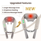 Heycool Cordless Neck Shoulder Massager with Heat, Back Massager Pillow, Gifts for Men, Women