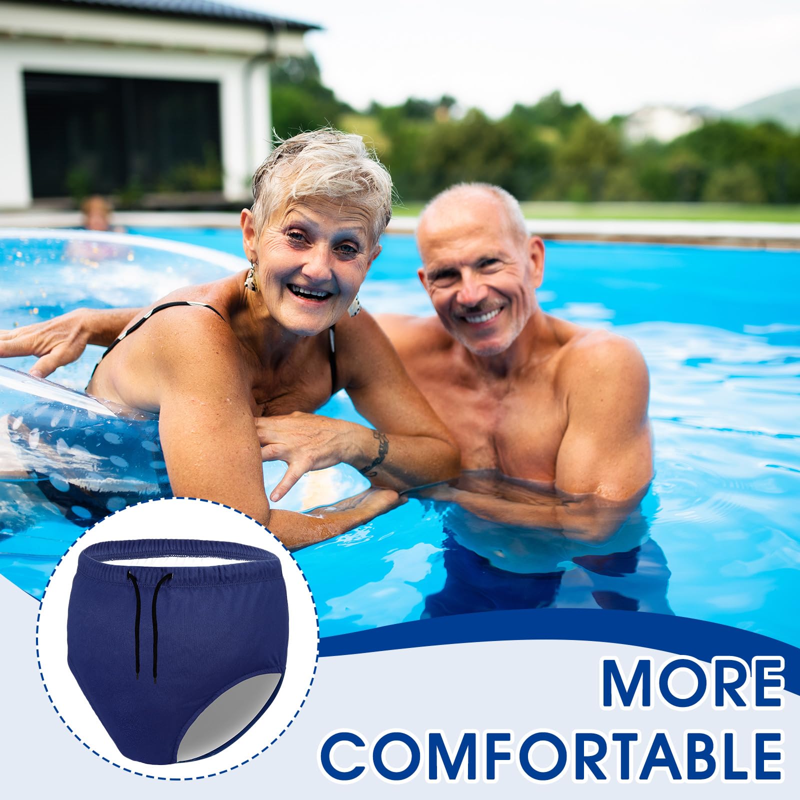 Cutecrop 4 Pcs Reusable Adult Swim Diapers Washable Cloth Diapers Leakproof Special Needs Swimwear for Incontinence Swimmers(Sma