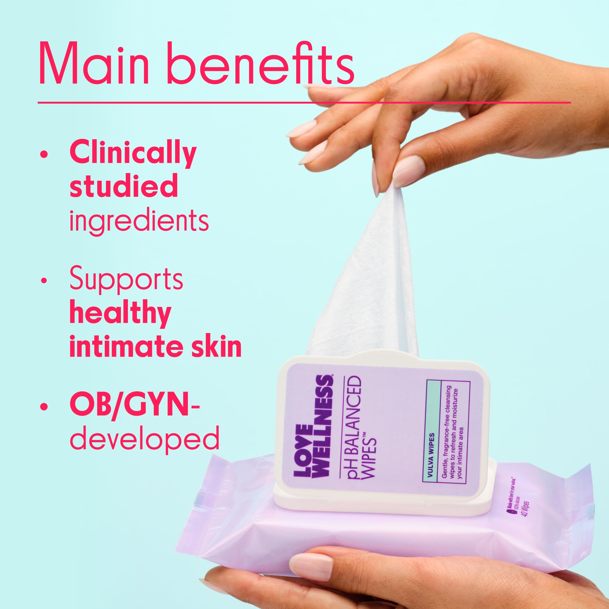 Love Wellness pH Balancing Cleanser & pH Balancing Wipes | Her Essentials Duo | On The Go Support for Her | Cleanser for Balance
