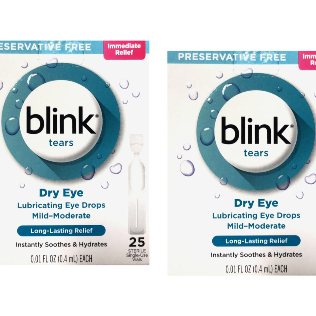 Blink Tears Preservative Free Lubricating Eye Drops 25 ct 0.01 fl oz EA (0.4 mL EA) (Pack of 2)