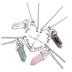 PESOENTH BFF Best Friend Necklace for 4- Healing Crystal Friendship Necklaces BFF Gifts Women Matching Heart Best Friends Foreve