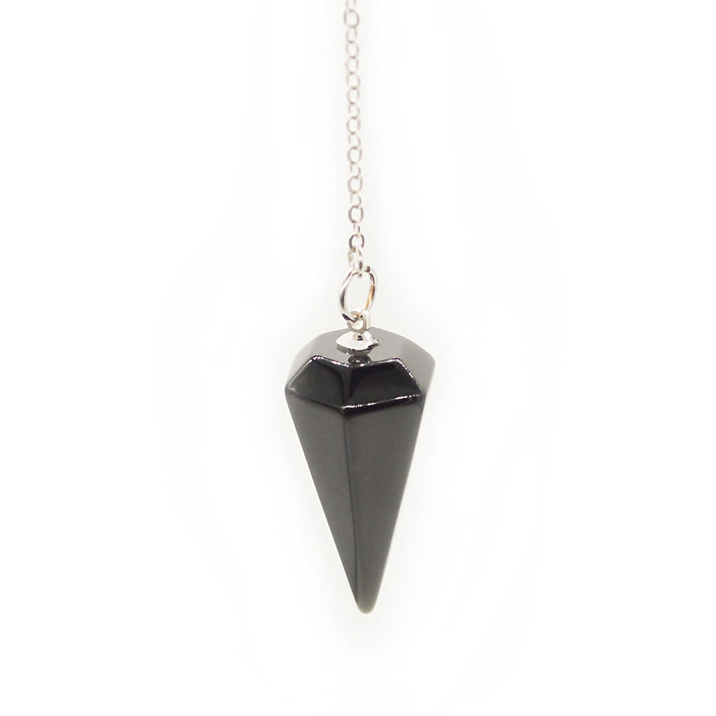 Pendulum Made of Natural Blue Lapis Lazuli Gemstone for Dowsing Divination Chakra Reiki. Pointed with Chain and Jewelry Pouch