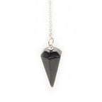 Pendulum Made of Natural Blue Lapis Lazuli Gemstone for Dowsing Divination Chakra Reiki. Pointed with Chain and Jewelry Pouch