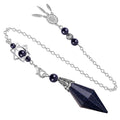 SUNYIK Faceted Healing Crystal Point Pendulum for Divination Pointed Quartz Stone Pendant with Merkaba Star and Dream Catcher, B