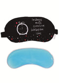 Skylofts Most Creative Eye Masks With Ice Pack Sleeping Mask For Travelling (Black)