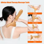 AiRelax 6 in 1 Wood Therapy Massage Tools,Lymphatic Drainage Massager Maderoterapia Kit Colombiana for Body Shaping,Body Sculpti