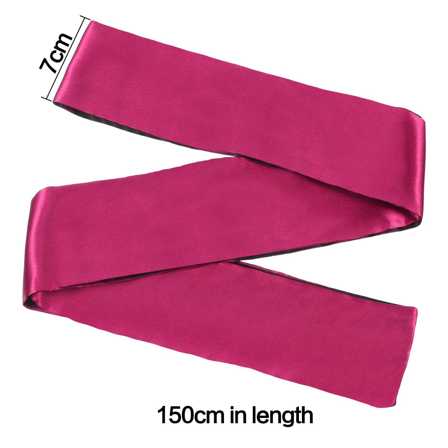 Hestya 2 Pack Sleeping Mask Satin Eye Mask (Black Red and Black) Blindfold, 150 cm