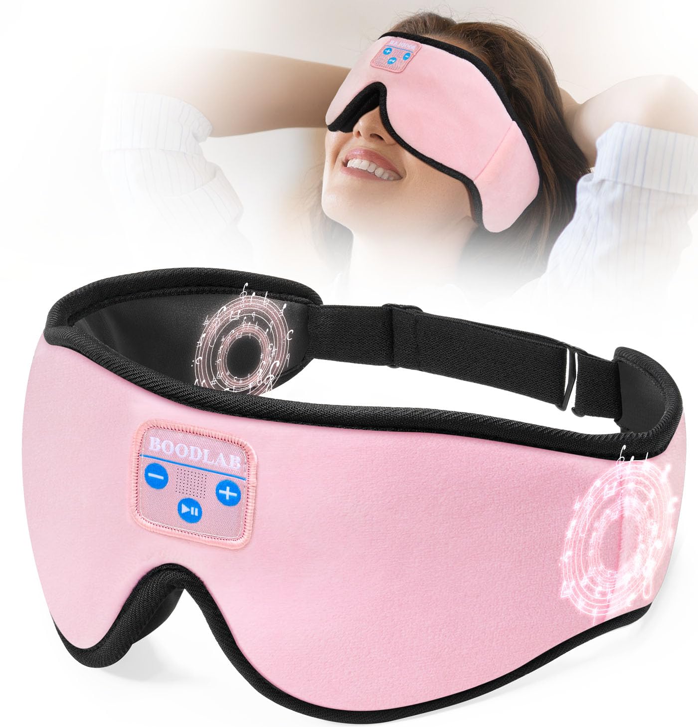 Sleep Headphones 3D Sleep Mask with Bluetooth 5.4 Headphones, Wireless Music Sleeping Eye Mask with Ultra-Thin HD Stereo Speaker