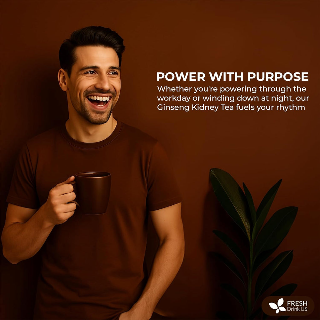 Ginseng 6 Treasures Kidney Tea, Super Kidney Cleanse Detox Tea For Men & Women, 100% Natural Roots & Berries | Caffeine-Free | Adaptogenic Blend for Energy, Wellness & Vitality Support