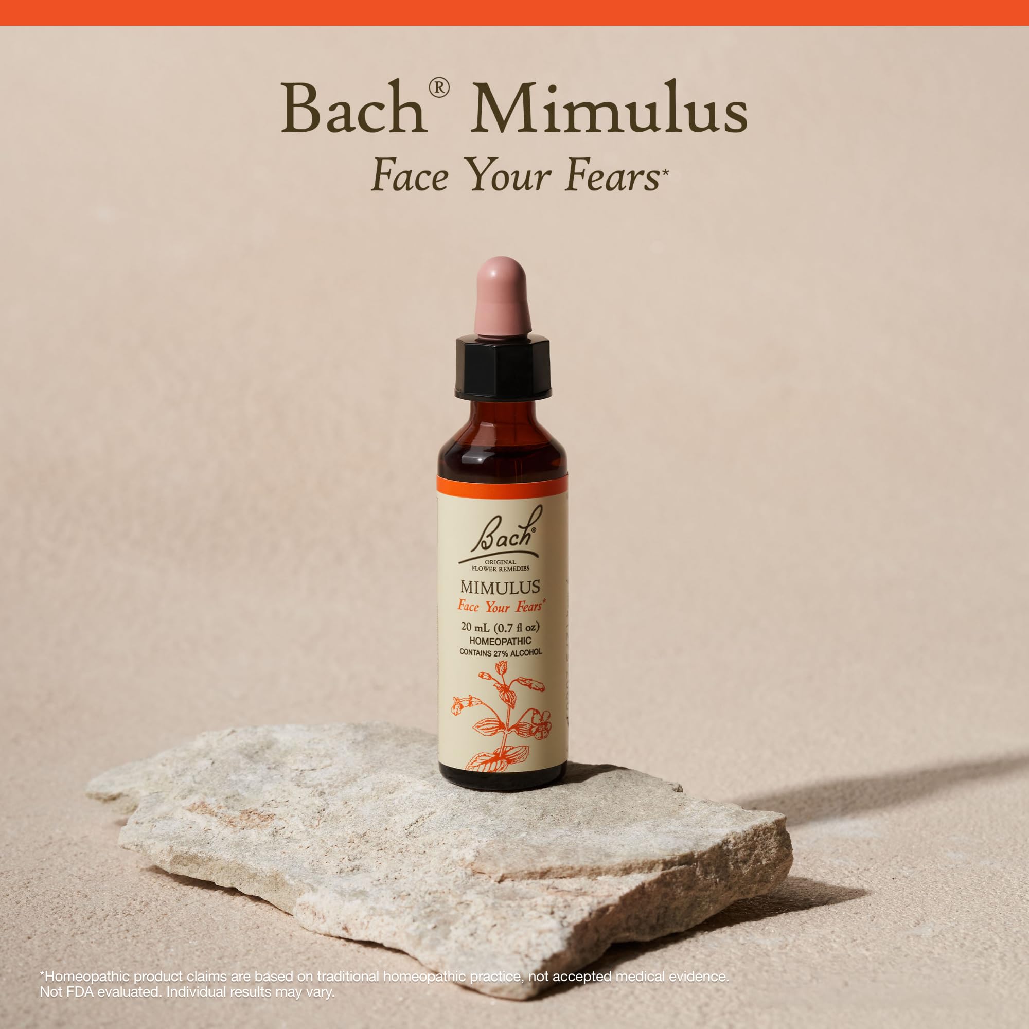 Bach Original Flower Remedies, Mimulus - Face Your Fears - Natural Homeopathic Flower Essence for Emotional Balance - Vegan, Glu