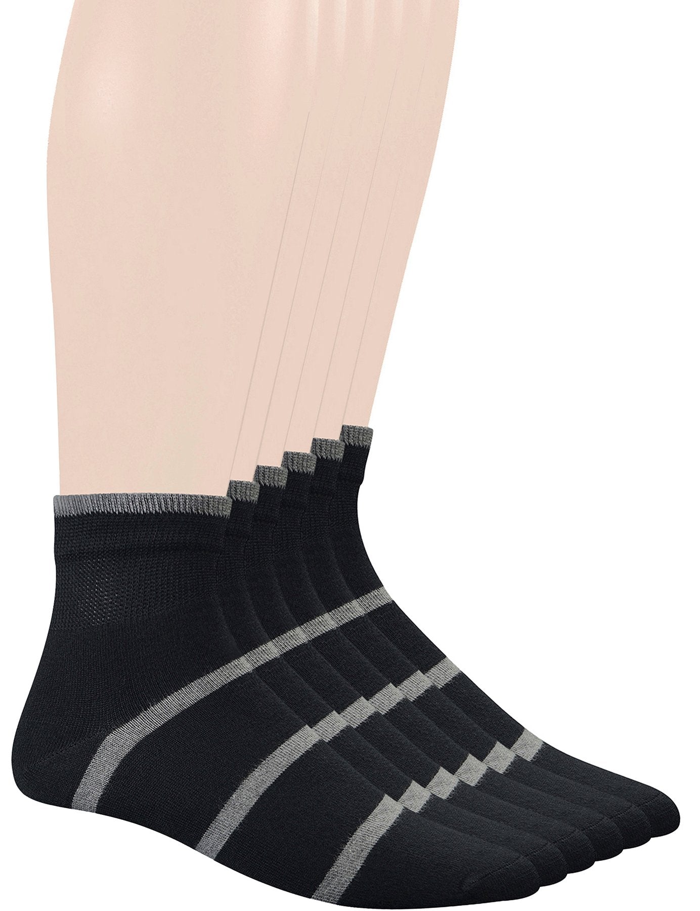 Yomandamor Men's Diabetic Ankle Socks with Seamless Toe and Non-Binding Top,6 Pairs L Size(10-13) 