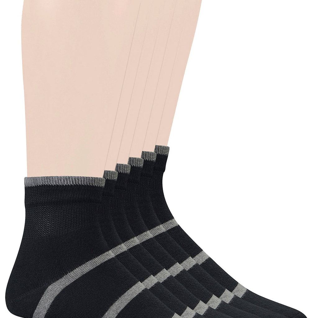 Yomandamor Men's Diabetic Ankle Socks with Seamless Toe and Non-Binding Top,6 Pairs L Size(10-13) 
