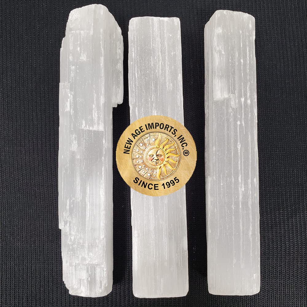 New Age Imports, Inc. ~ Premium Quality Selenite Sticks 4''. Great for Wicca, Reiki, Healing, Metaphysical, Chakra, Positive Ene