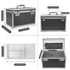HEWEI WORKS Large capacity Locking Box,Lockable Medication Box with Portable Storage Case, 15 x 8.7 x 9.3 Inch, Childproof Medic