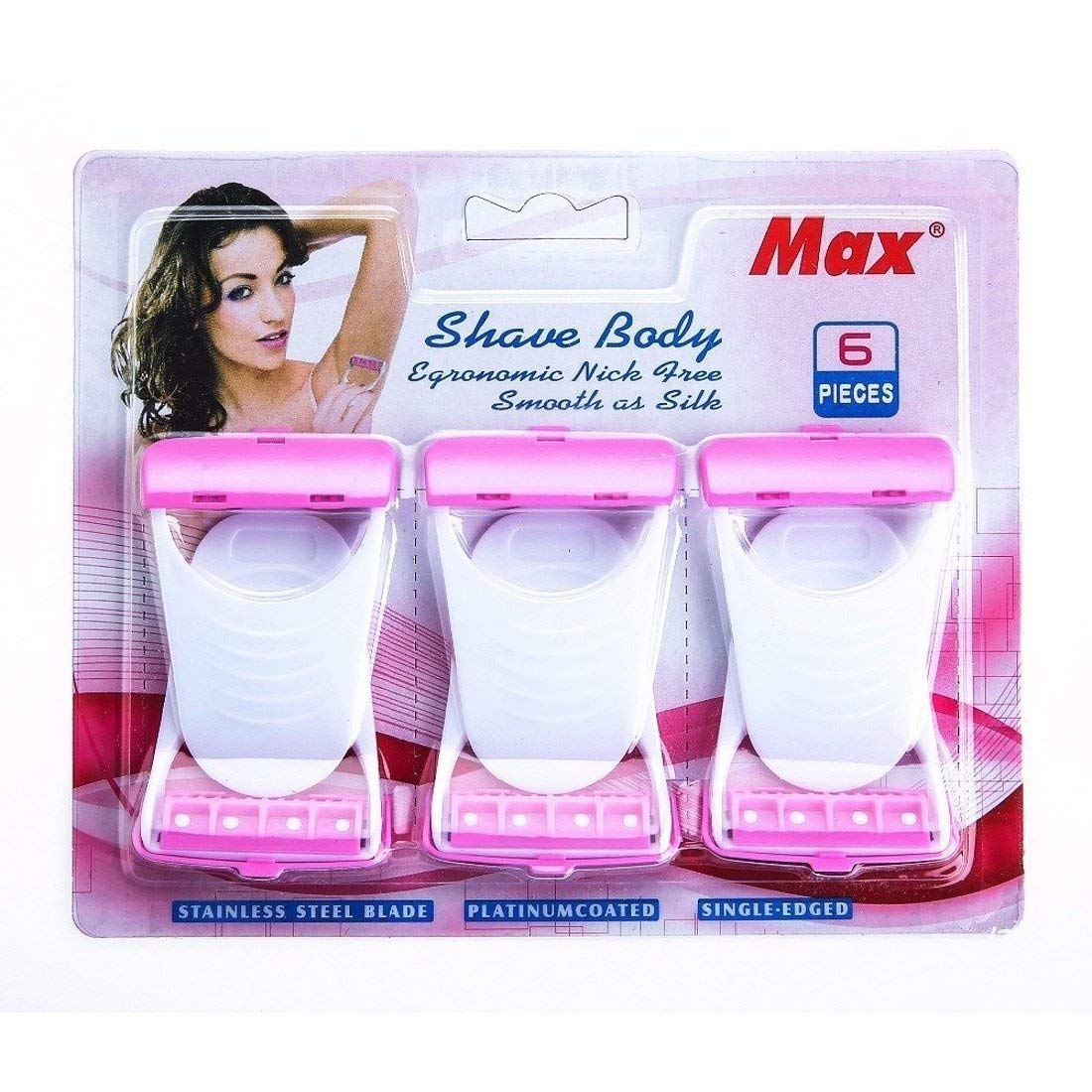 RedRubby Max Body Shaver Razor Pack Of 6 Body Razor Hair Removal Razor For Women Bikini Razor | Disposable Max Body & Bikini Sh