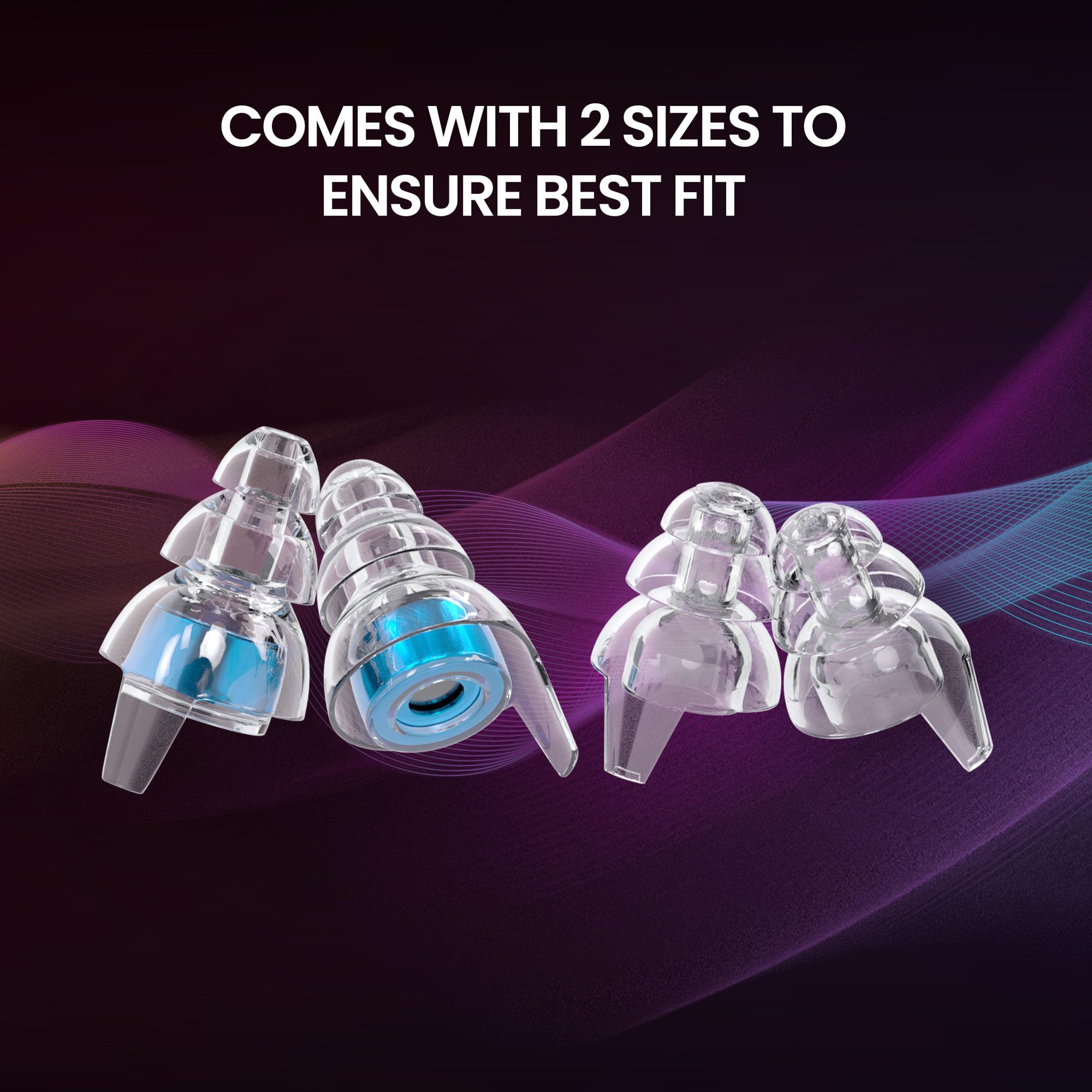 Eargasm High Fidelity Earplugs with Blue Filters - Reusable Noise Reduction Hearing Protection Ear-Plugs with Carrying Case for