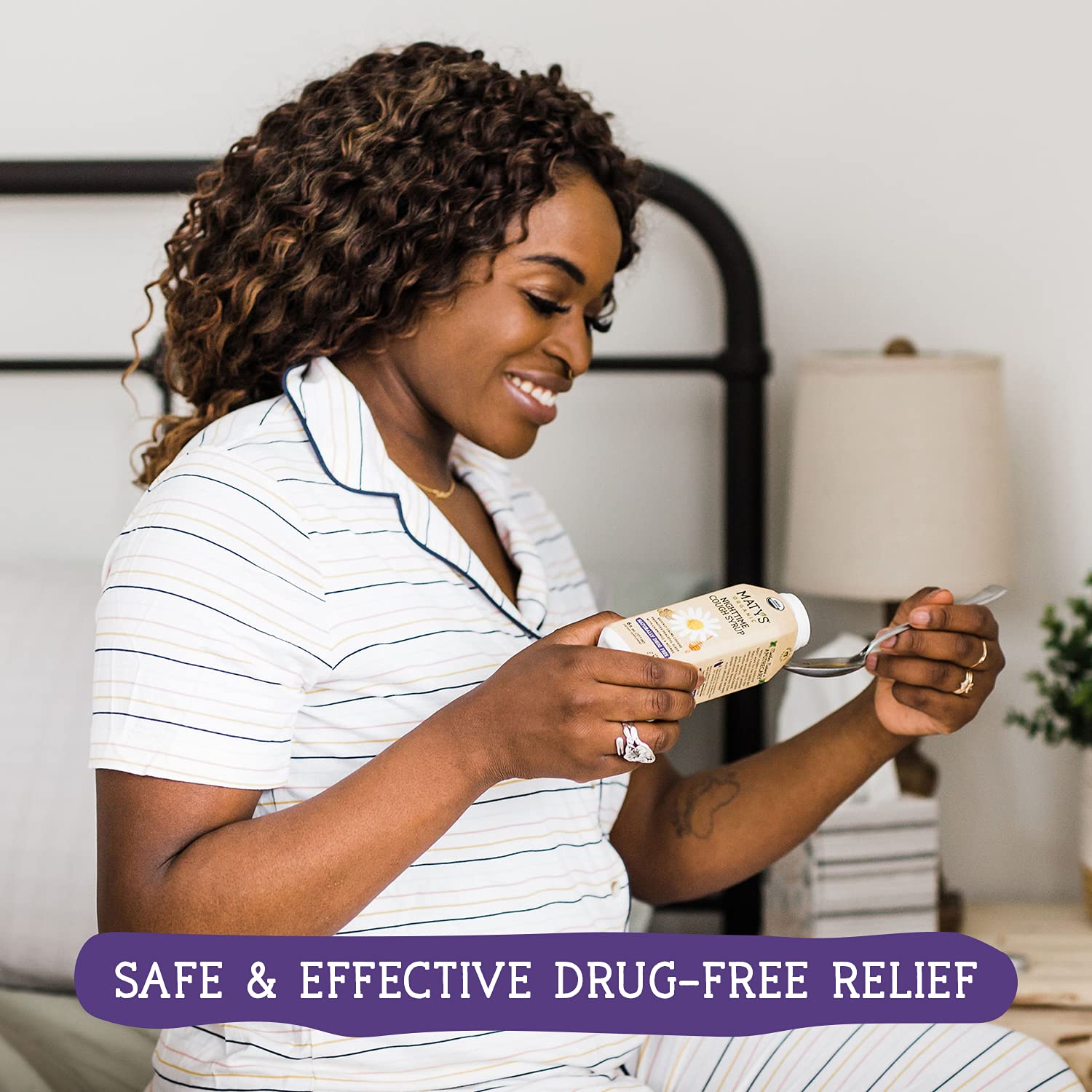 Matys Organic Nighttime Cough Syrup, Natural Cough Syrup Relief for Adults and Kids 12+, Made with Organic Honey, Chamomile & N