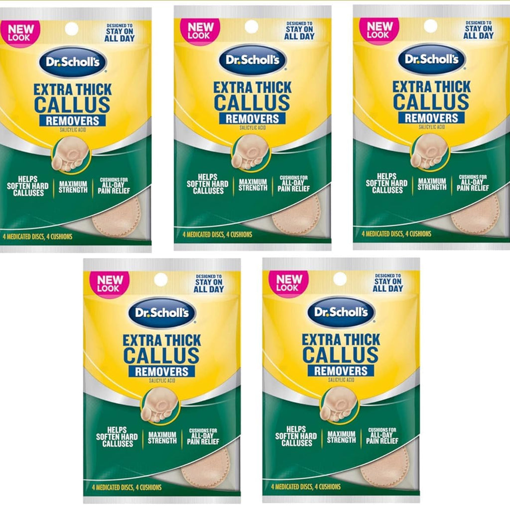 Dr. Scholl's Extra Thick Callus Removers 4 Cushions ea. (Packs of 5)