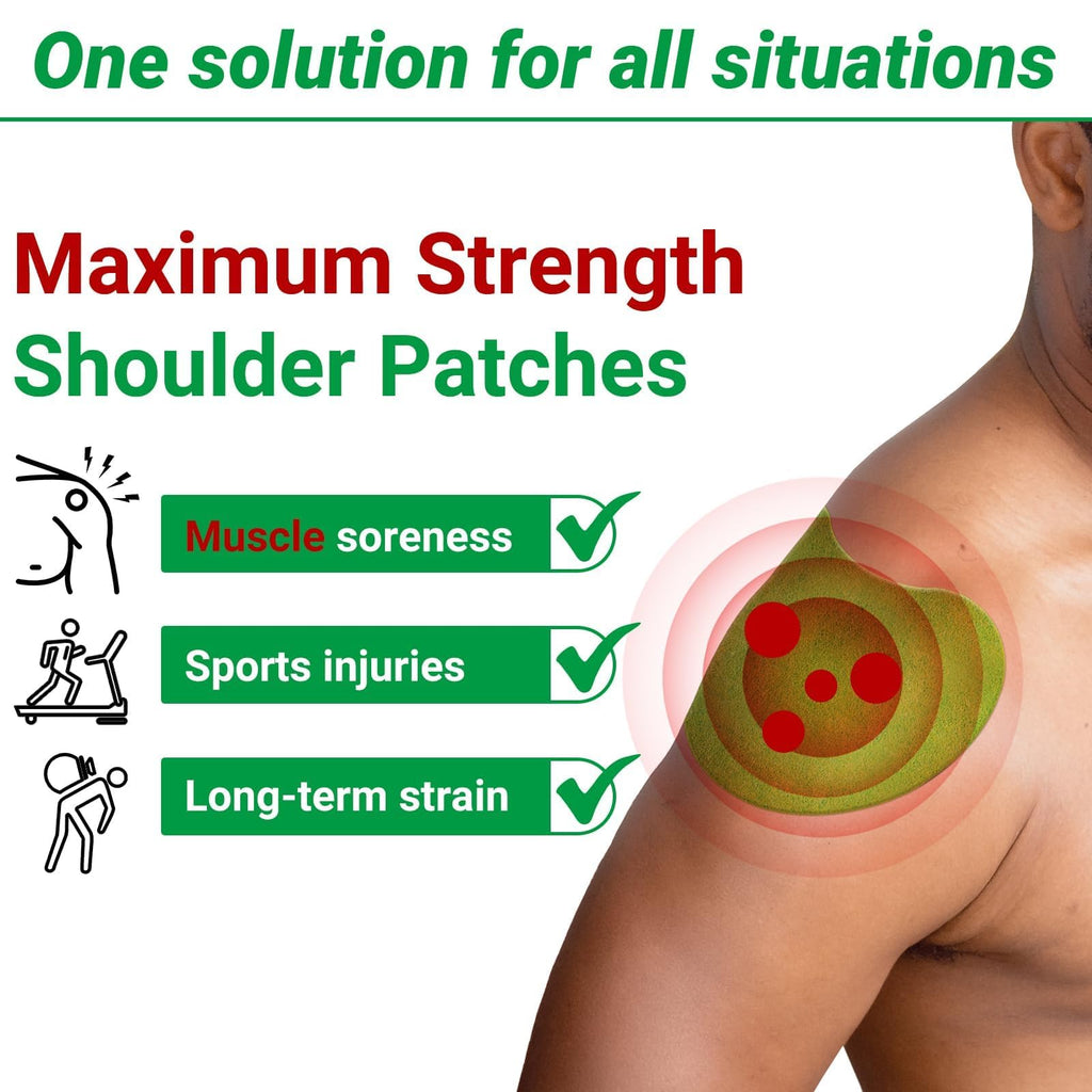 ishancare Shoulder Patches - 24 Count Warming Herbal Plaster Maximum Strength Heat Patches, 8 Hours Deep Heating Extra Strength