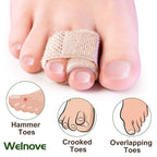 Welnove 6Pcs Hammer Toe Straightener, Hammer Toe Splints, Toe Cushioned Bandages for Correcting Hammer Toes, Broken Toes, Crooke