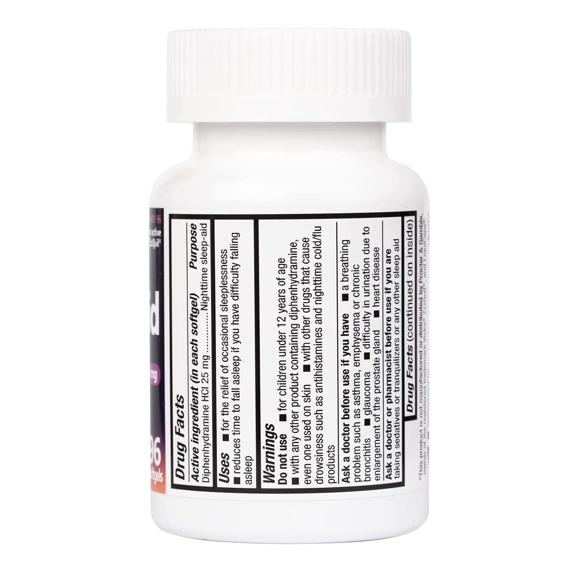 HealthA2Z Sleep Aid, Diphenhydramine HCl 25mg Softgels, Supports Deeper, Restful Sleeping, Non Habit-Forming (96 Softgels)
