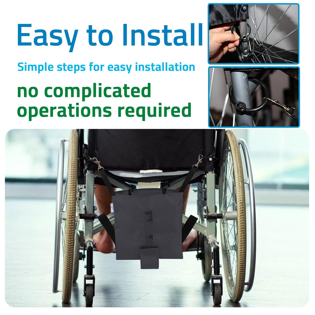 JISUNZON Urine Drainage Bag Holder - Privacy Covers for Wheelchairs, Bed Rails, Scooters - Conceals Catheter Line, Nephrostomy P