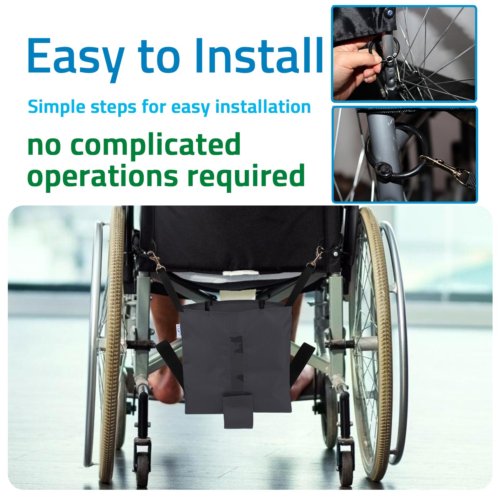 JISUNZON Urine Drainage Bag Holder - Privacy Covers for Wheelchairs, Bed Rails, Scooters - Conceals Catheter Line, Nephrostomy P