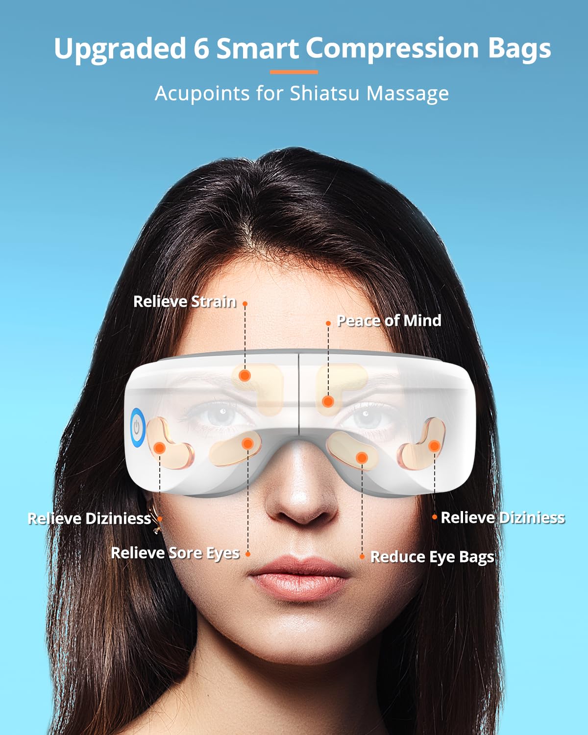 Eye Massager with Heat, Heated Eye Mask with Bluetooth Music, Face Massager, Eye Care Gift for Women, Eye Mask for Relax Eye, Re