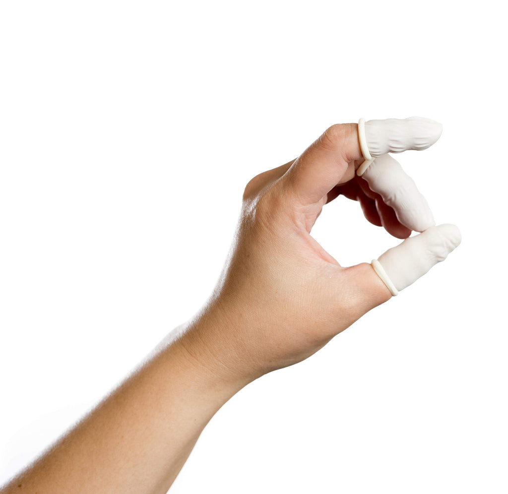 Bertech Nitrile ESD Anti-Static Finger Cots, Powder-Free, 4 Mil Thick, Large, White (Pack of 720)