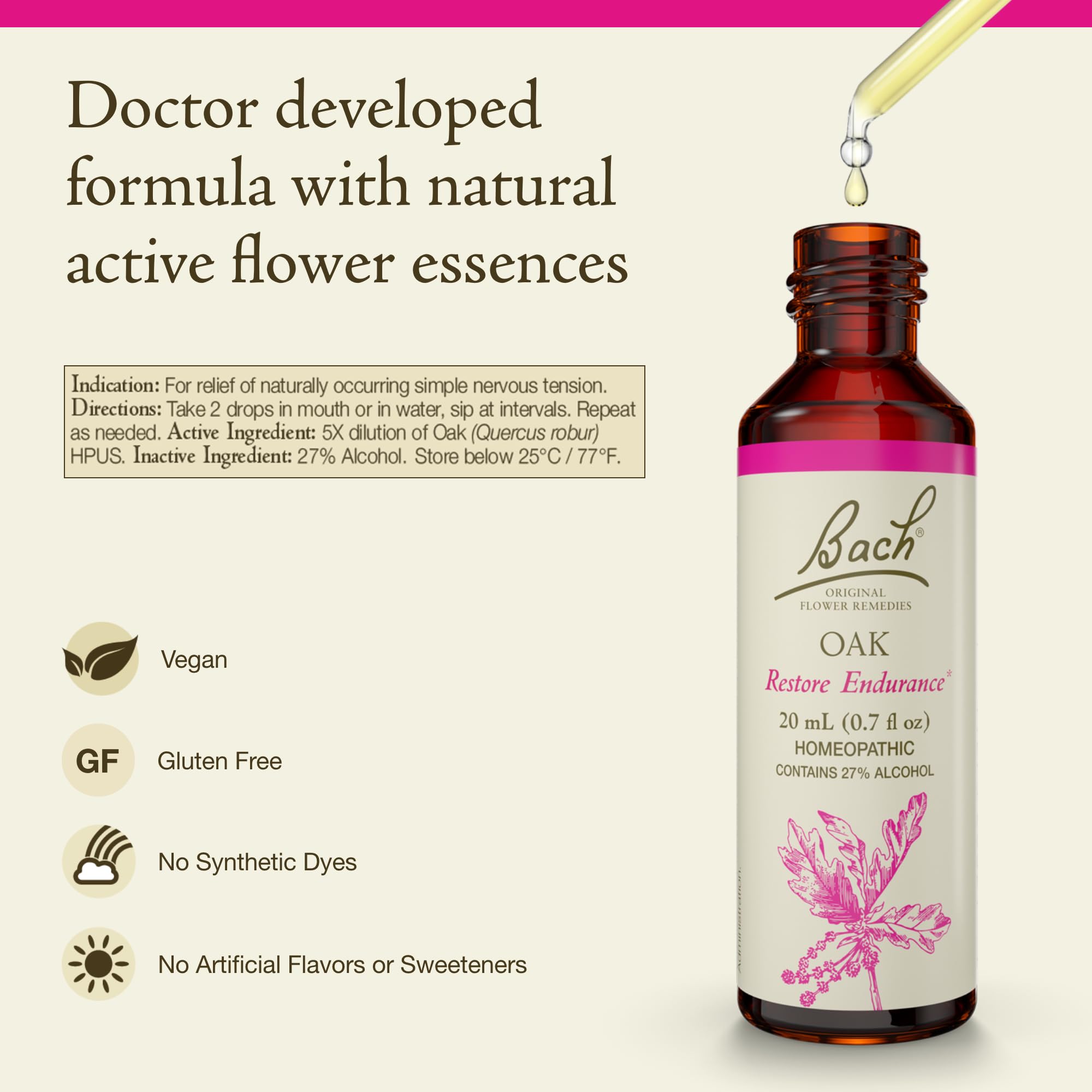 Bach Original Flower Remedies - Oak 20ml-packaging may vary