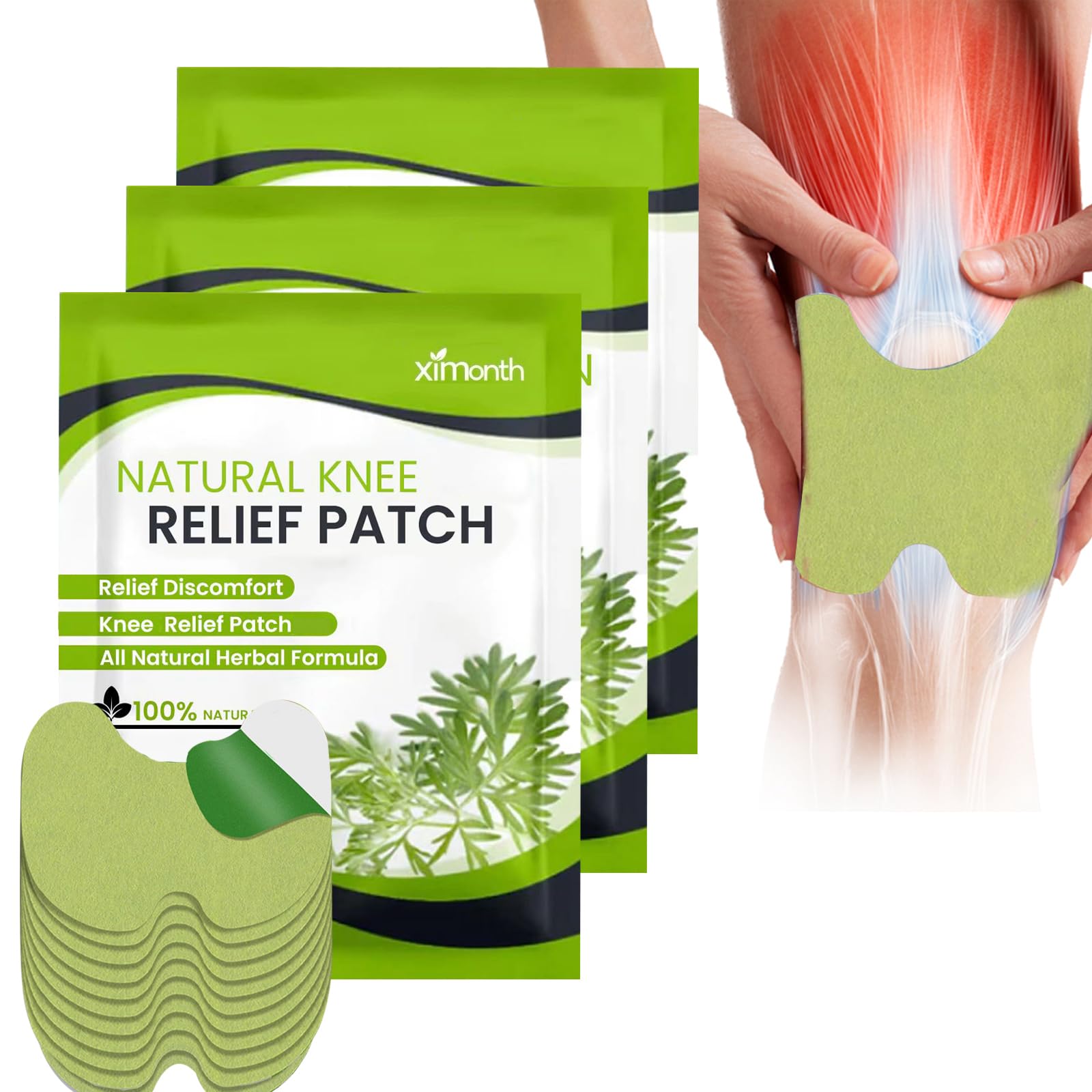 Leytearoo 36 PCS Natural Knee Relief Patch,Natural Knee Patches, Long Lasting Relief of Joint