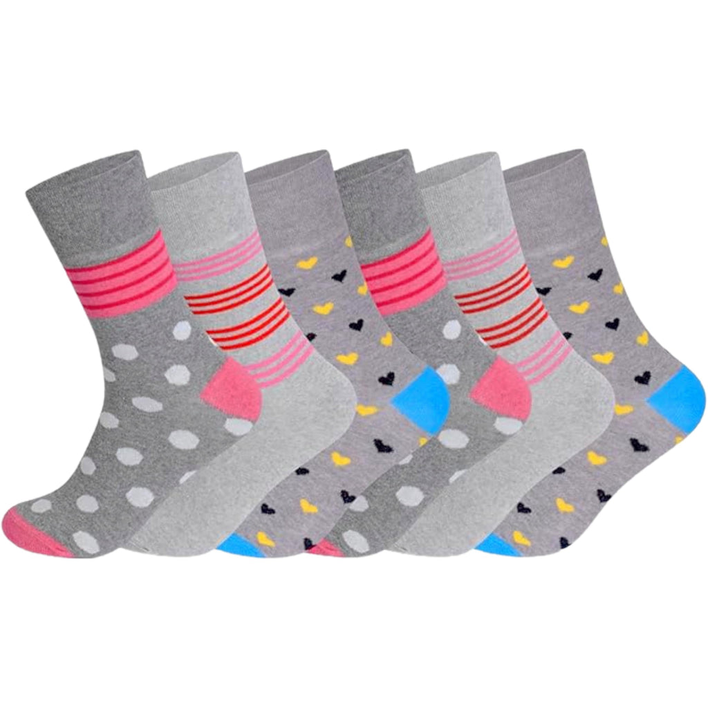 Sevello Clothing 6 Pairs Diabetic Socks for Women - Pregnancy Socks Neuropathy-Stretchable & Loose Fit-Swollen Feet ladies Socks