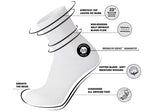 3 Pack of Premium Diabetic Cotton Quarter Length Athletic Sport Ankle Socks (White, 10-13)