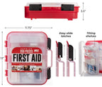 M2 BASICS Professional 350-Piece First Aid Kit - First Aid Kit for Car, Home, Office, Business & Vehicles - Organized Dual-Layer