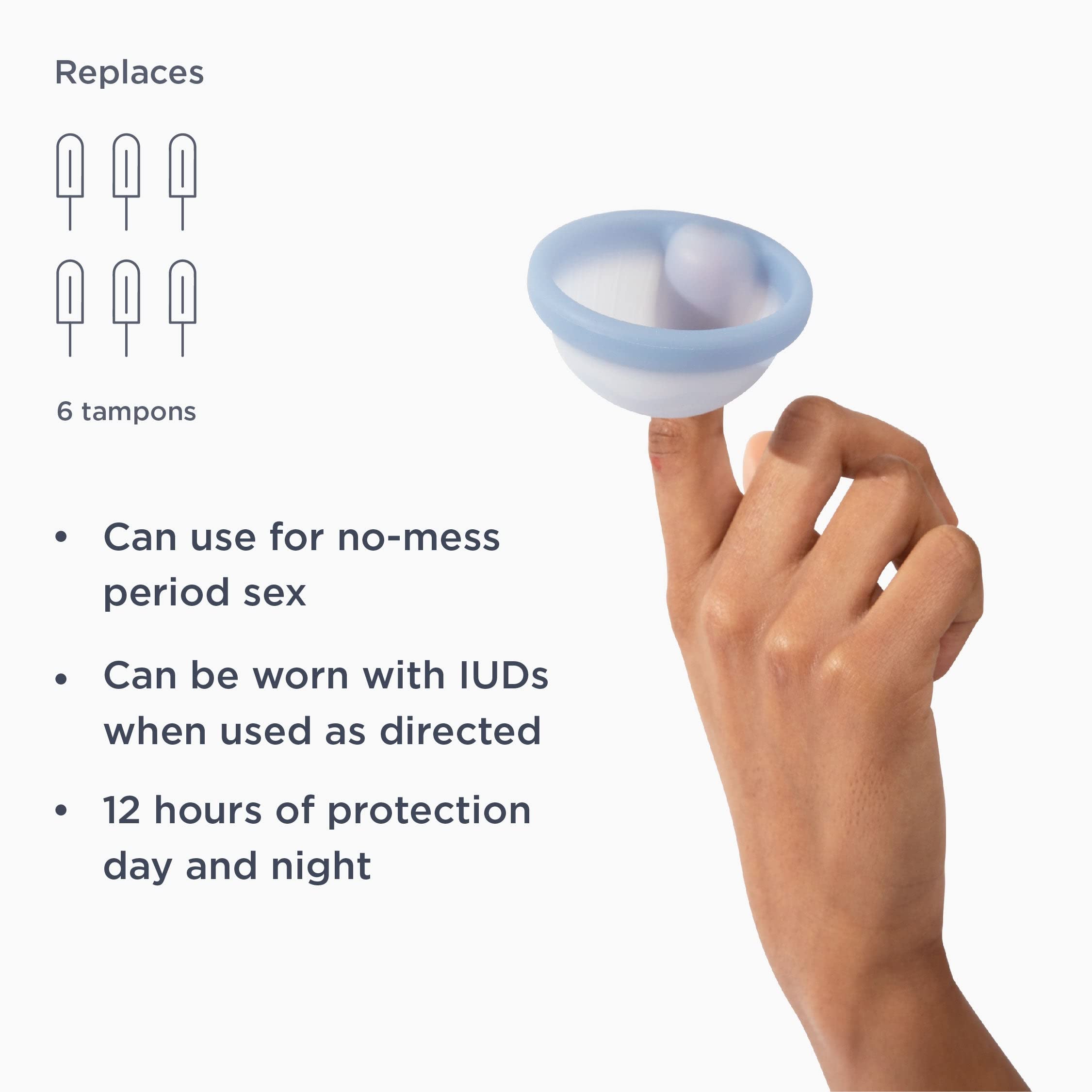 Saalt Menstrual Disc - Soft, Flexible, Reusable Medical-Grade Silicone - Wear 12 Hours - Removal Notch - Two Sizes - Menstrual C