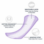 Amazon Basics Daily Pantiliner, Regular Length, Pads for Women, Unscented, 300 Count (6 Packs of 50) (Previously Solimo)