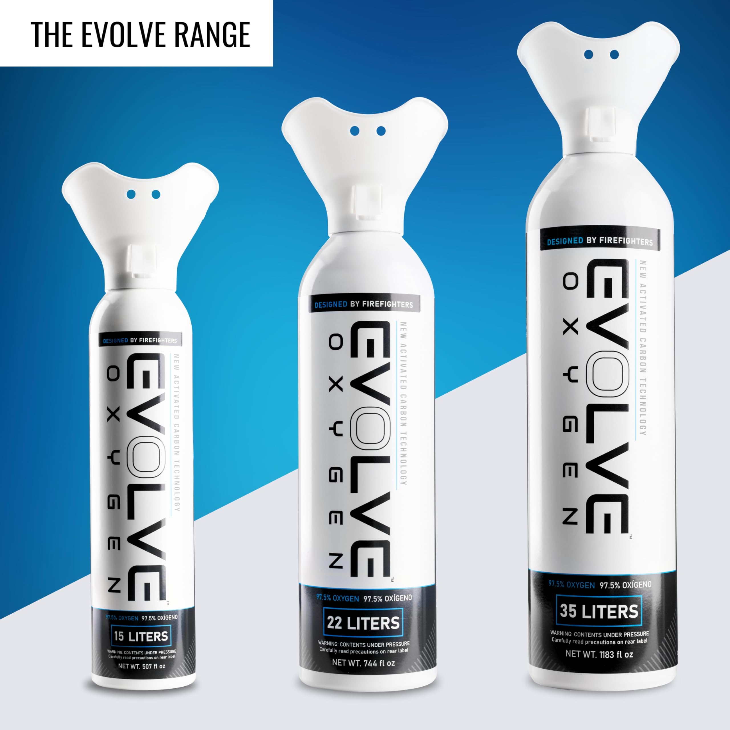EVOLVE 22-Liter Pure Oxygen Canister with Breathing Cup | Portable Oxygen Can | Ideal for Home Use and Outdoor Activities | Desi