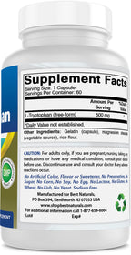 Best Naturals L-Tryptophan 500 mg 60 Capsules (60 Count (Pack of 3))