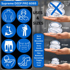 CUPPING WAREHOUSE Advanced Supreme 10 DEEP PRO 6065 Cupping Therapy Set- Harder Silicone- Cupping Set Massage Therapy Cups- Mass