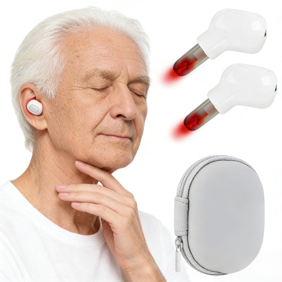 2026 Upgraded 650nm Red Light Therapy, HandsFree LED Ear & Sinus Wellness Device for Ears & Nose, Lightweight & Portable for Ho