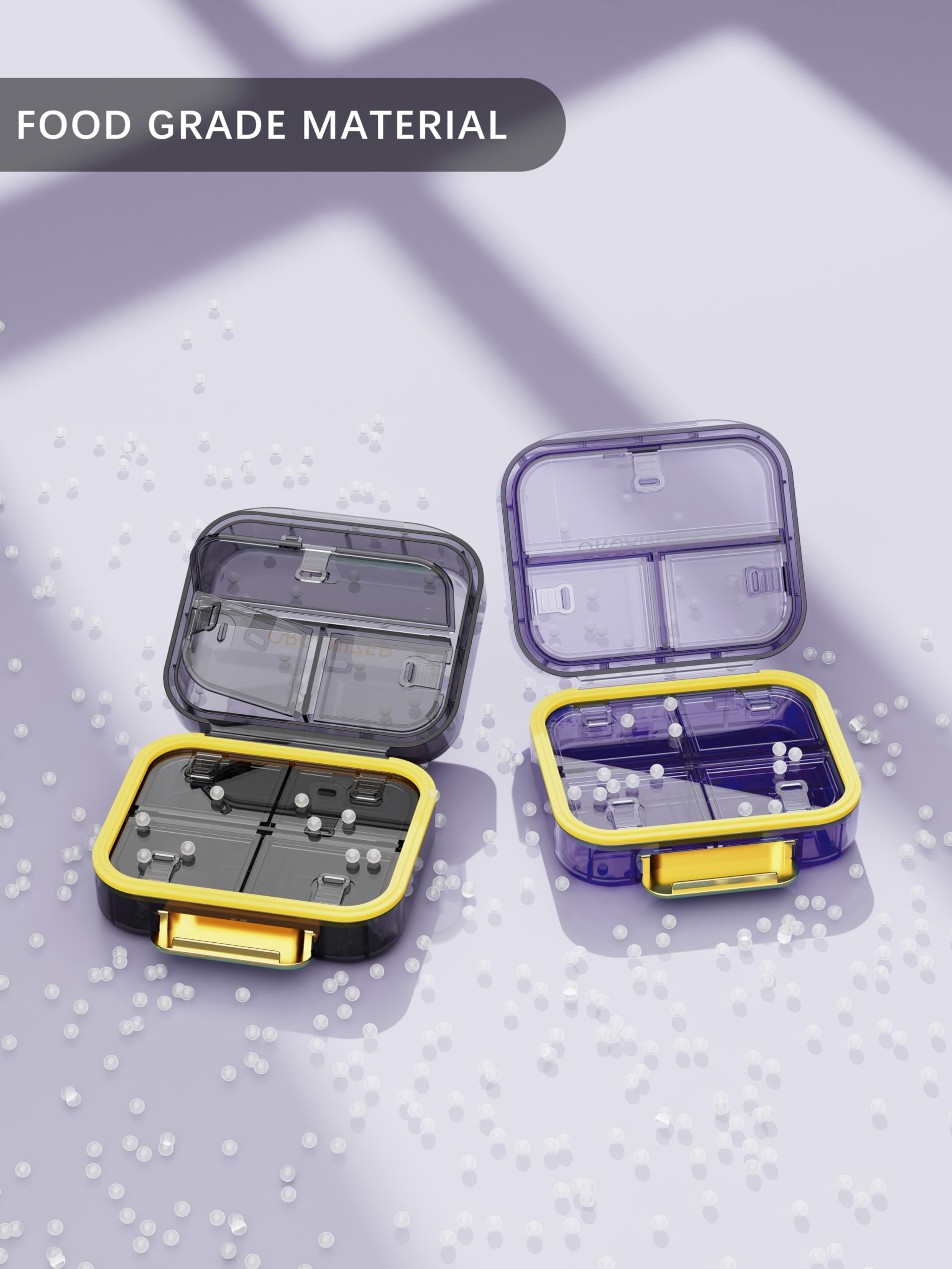 1 Pack Travel Pill Organizer, 7 Compartments Pill Box, Daily Portable Pill Case to Hold Vitamins, Pill Container for Pocket Purs