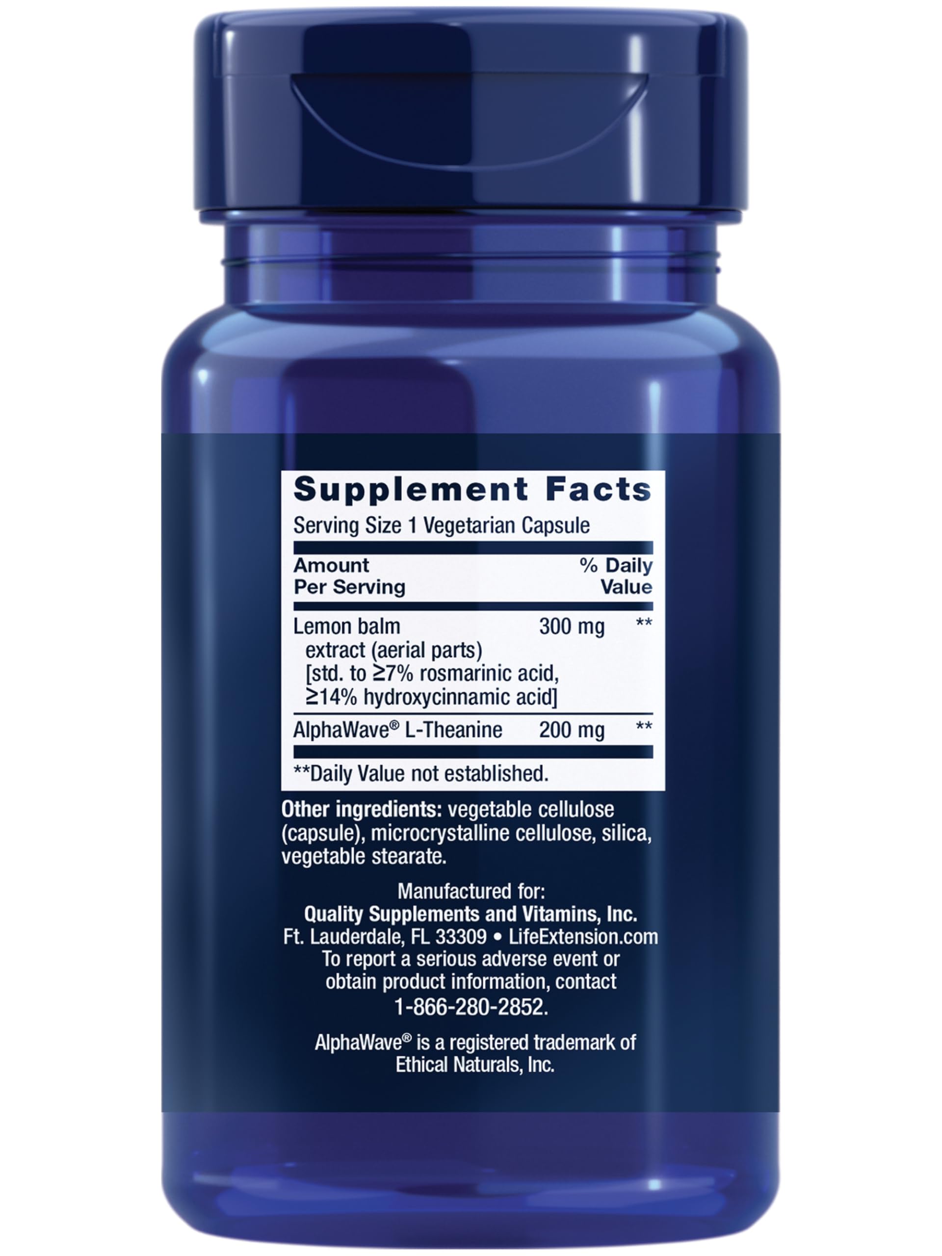 Life Extension Enhanced Stress Relief, Lemon Balm Extract, L-theanine, decompress with This Supplement for Stress, Gluten-Free,