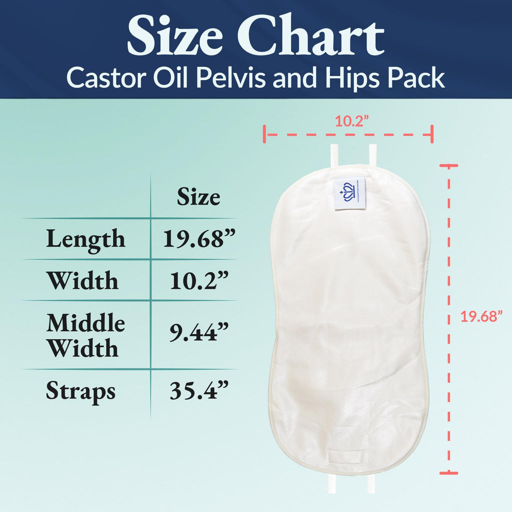 QUEEN OF THE THRONES Castor Oil Pack for Pelvic - Heatless, Less-Mess, Reusable - Organic Cotton Flannel, Comfort Fit, Soft Stra