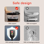 GEHONA Collapsible Foot Spa Bath with Heat,Foot Massager with Two Side Supports,Leakage Protector,Temperature Control,Bubbles,Re