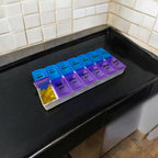 7 Day AM PM Large Compartment Pill Box Case Organizer Easy Open Detachable Portable, Twice a Day Weekly Pill Box with Large Comp